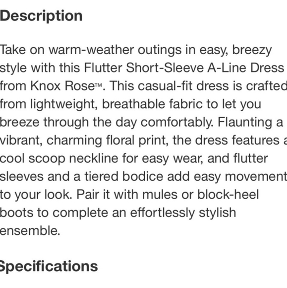 NWT Knox Rose 100% Rayon Tiered Ruffle Flowy with pockets and flutter sl… - Picture 13 of 15